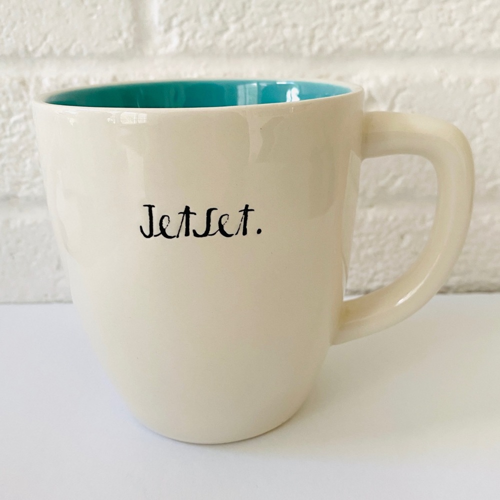 Rae Dunn Magenta Jetset Mug Blue Interior 16 Oz. Coffee Tea
